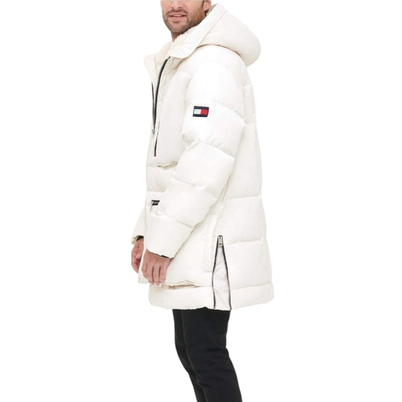 Tommy Hilfiger Quilted Parka Jacket, Sherpa Lined Hood - Picture 11 of 12